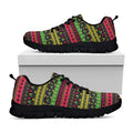 Native Indian Tribal Pattern Print Black Running Shoes