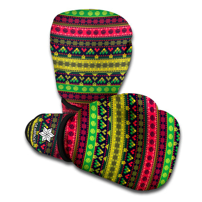 Native Indian Tribal Pattern Print Boxing Gloves