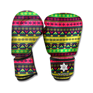 Native Indian Tribal Pattern Print Boxing Gloves