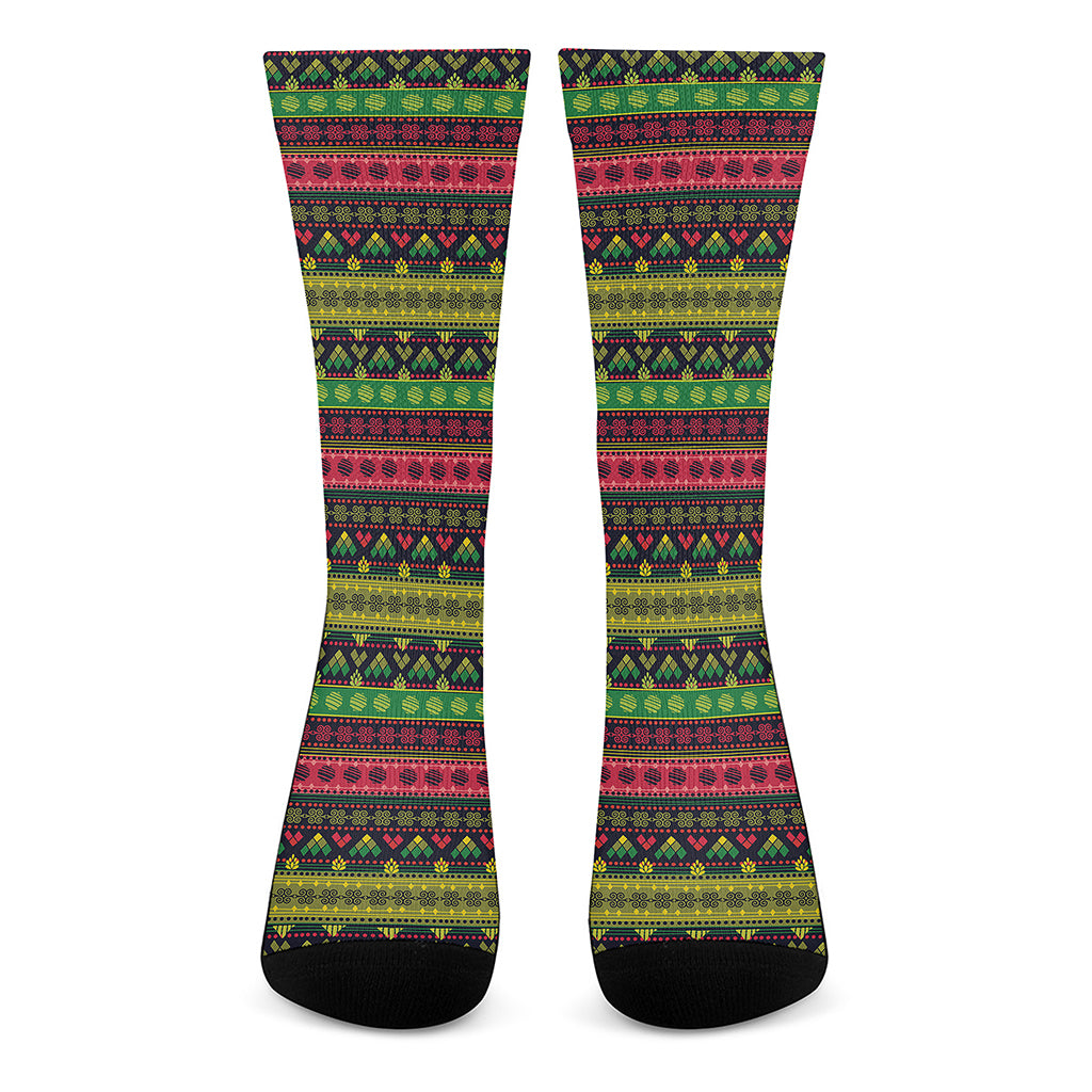 Native Indian Tribal Pattern Print Crew Socks