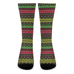 Native Indian Tribal Pattern Print Crew Socks