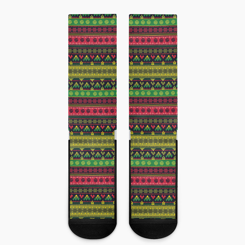 Native Indian Tribal Pattern Print Crew Socks
