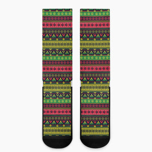 Native Indian Tribal Pattern Print Crew Socks