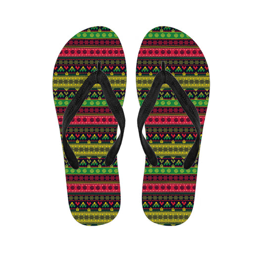 Native Indian Tribal Pattern Print Flip Flops