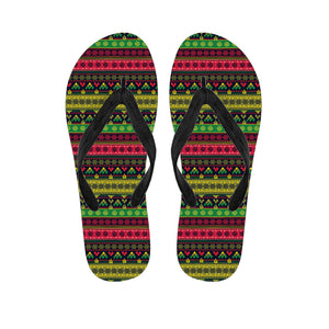 Native Indian Tribal Pattern Print Flip Flops