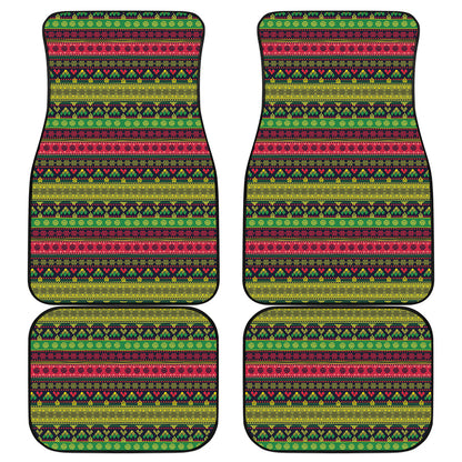 Native Indian Tribal Pattern Print Front and Back Car Floor Mats