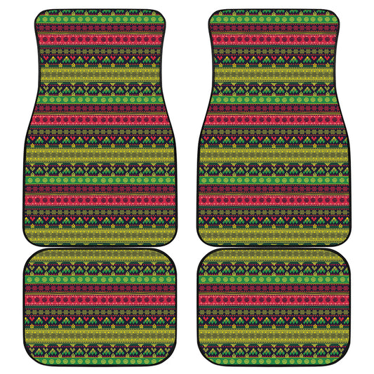 Native Indian Tribal Pattern Print Front and Back Car Floor Mats