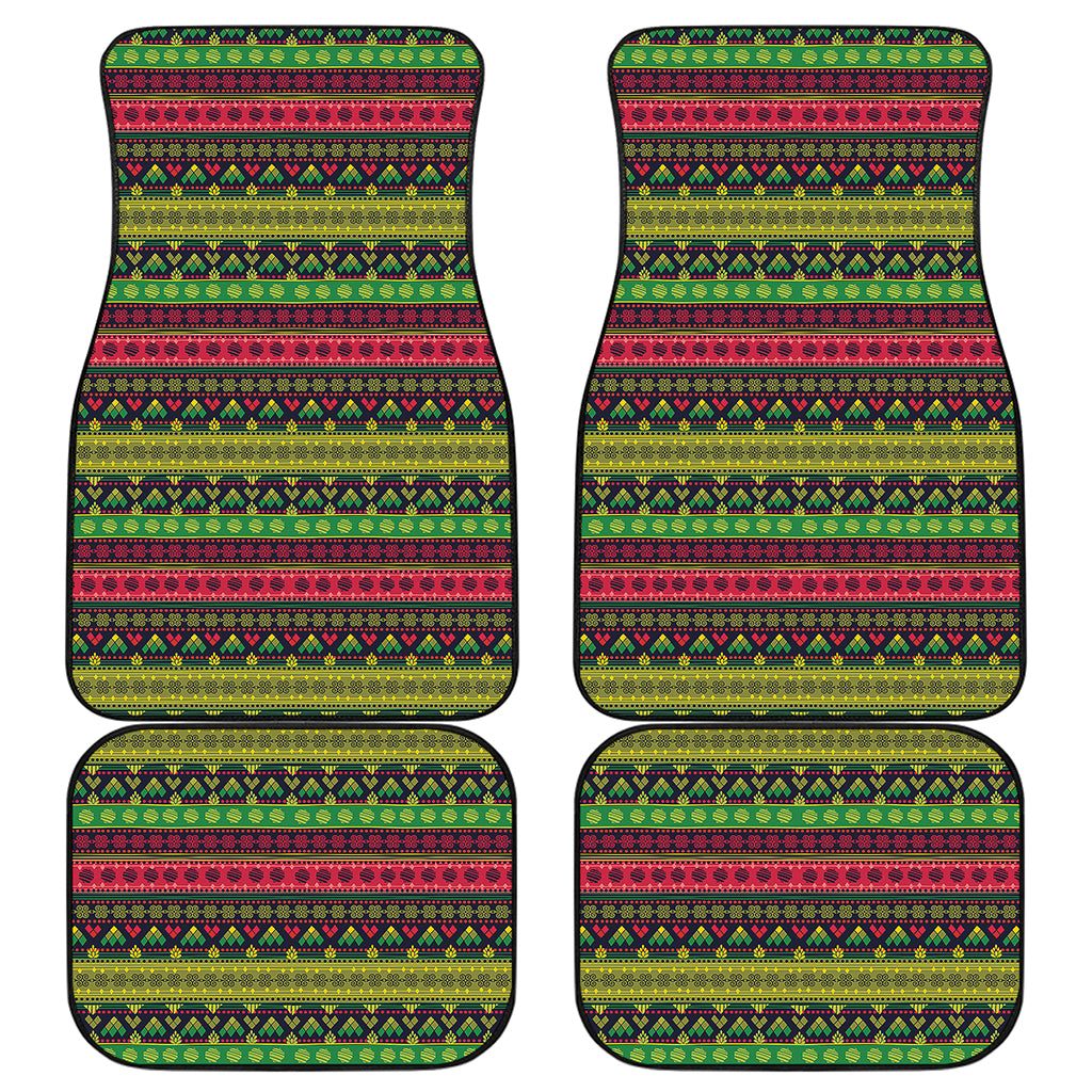 Native Indian Tribal Pattern Print Front and Back Car Floor Mats
