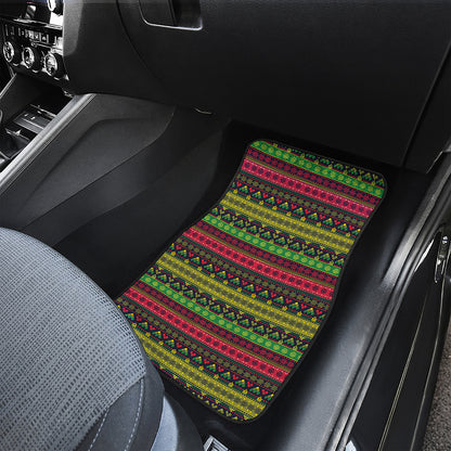 Native Indian Tribal Pattern Print Front and Back Car Floor Mats