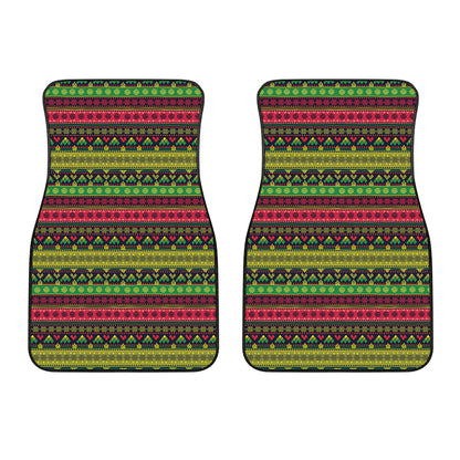 Native Indian Tribal Pattern Print Front Car Floor Mats