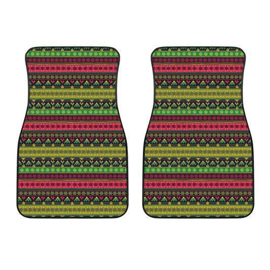 Native Indian Tribal Pattern Print Front Car Floor Mats