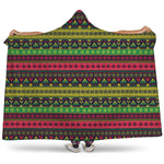 Native Indian Tribal Pattern Print Hooded Blanket