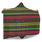 Native Indian Tribal Pattern Print Hooded Blanket
