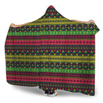 Native Indian Tribal Pattern Print Hooded Blanket