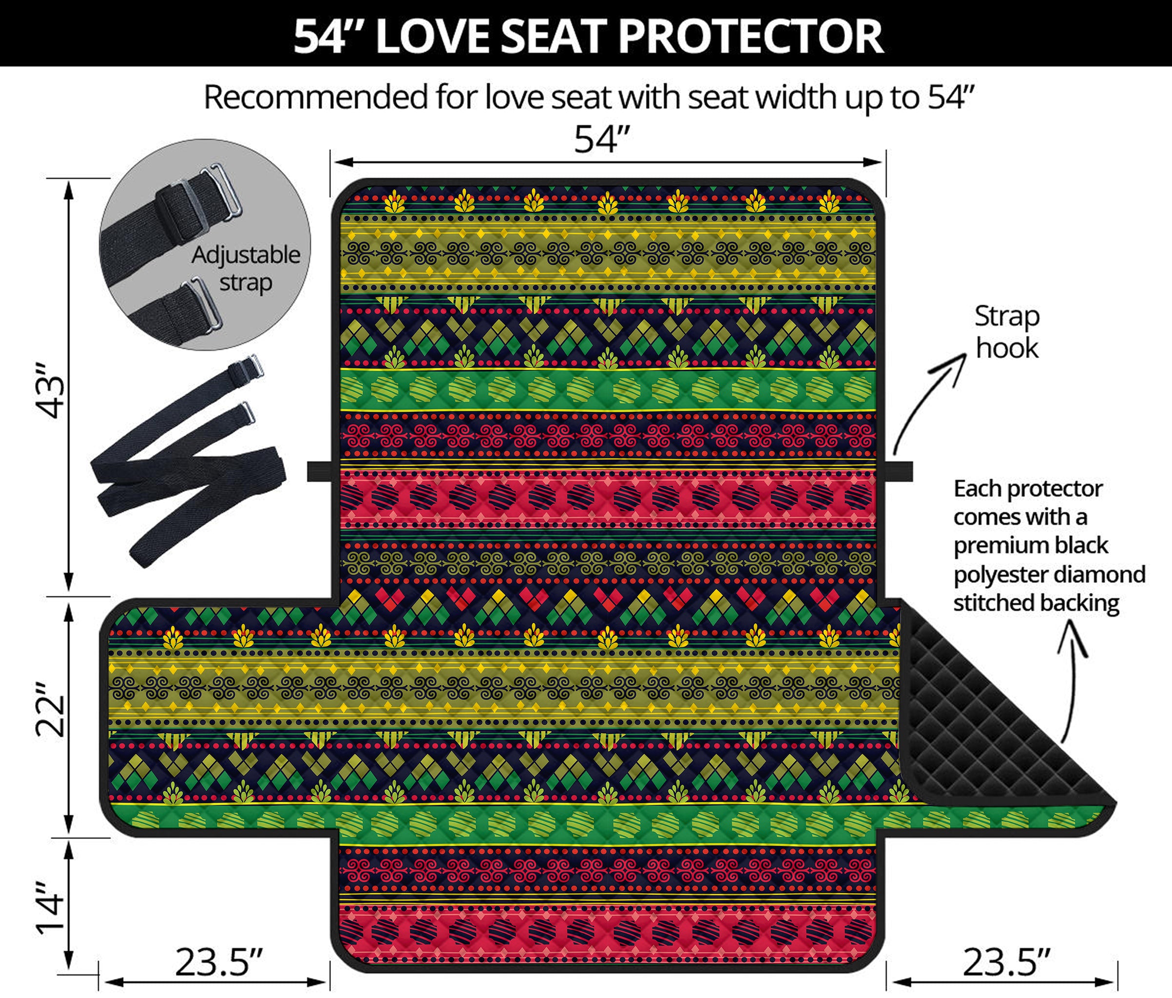 Native Indian Tribal Pattern Print Loveseat Protector