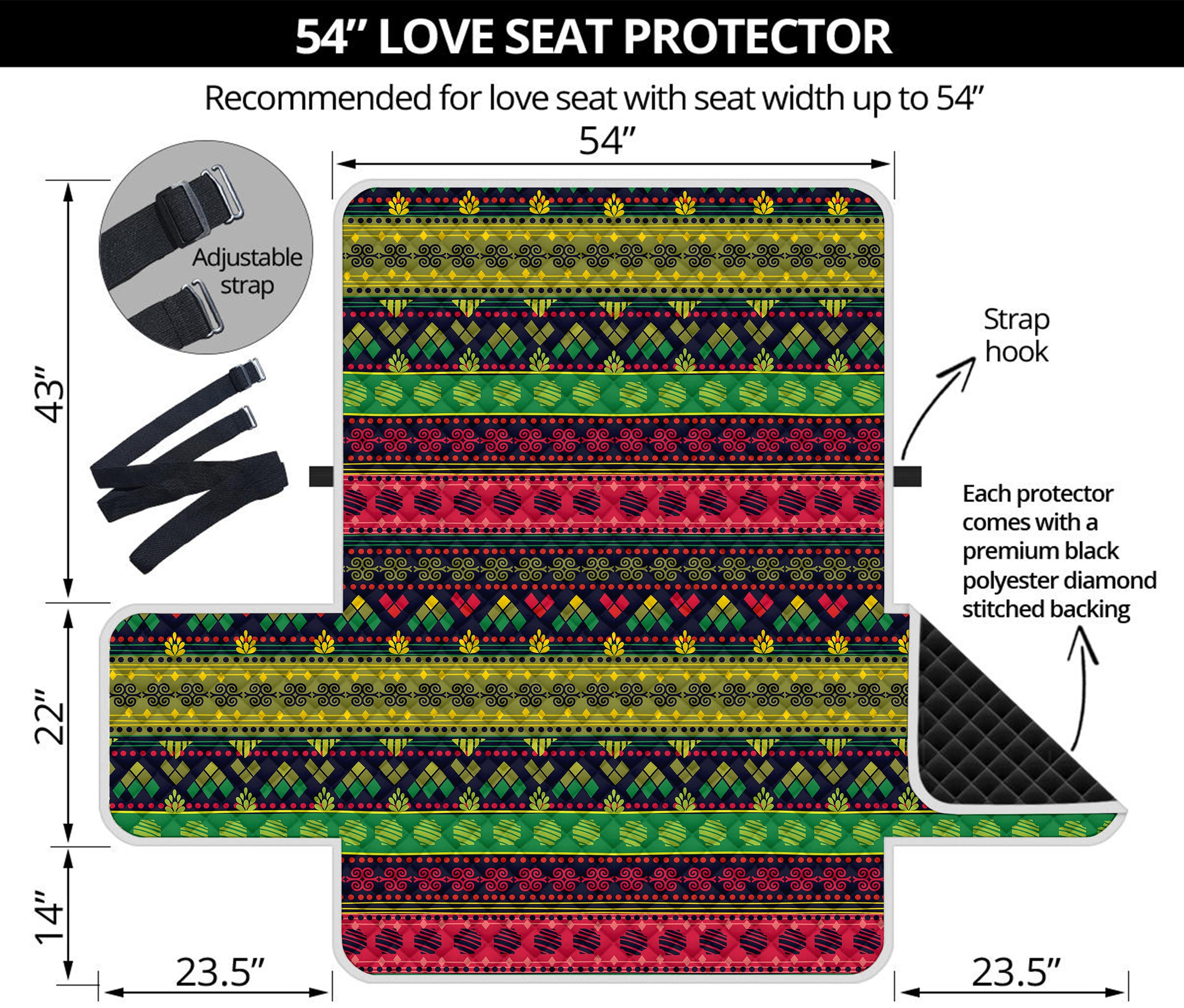 Native Indian Tribal Pattern Print Loveseat Protector