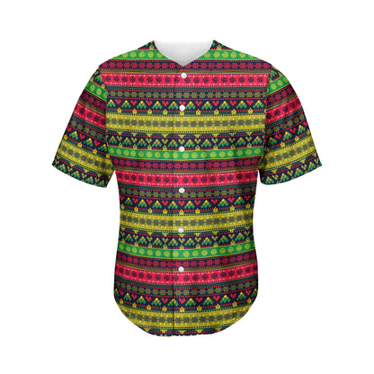 Native Indian Tribal Pattern Print Men's Baseball Jersey