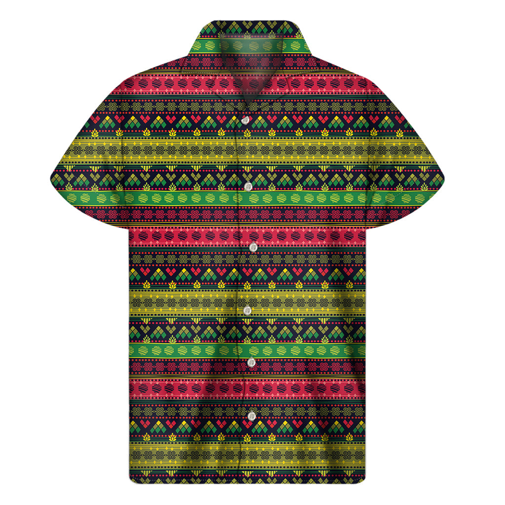 Native Indian Tribal Pattern Print Men's Short Sleeve Shirt