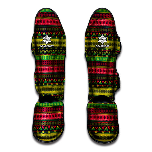 Native Indian Tribal Pattern Print Muay Thai Shin Guard