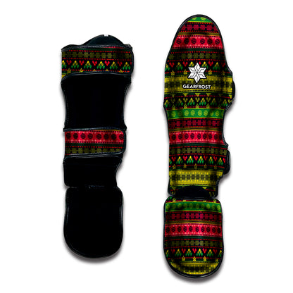 Native Indian Tribal Pattern Print Muay Thai Shin Guard