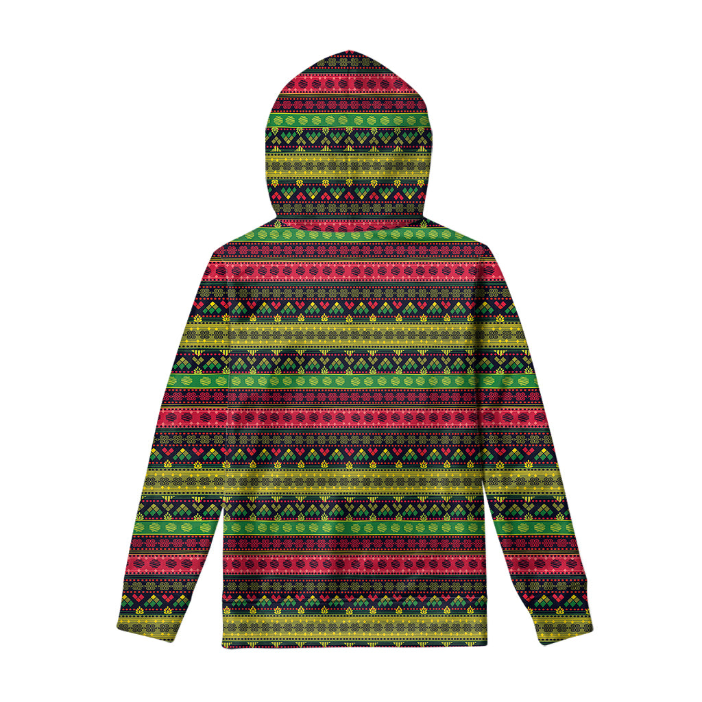 Native Indian Tribal Pattern Print Pullover Hoodie