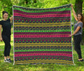 Native Indian Tribal Pattern Print Quilt