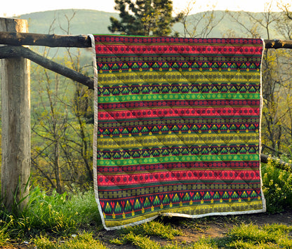 Native Indian Tribal Pattern Print Quilt