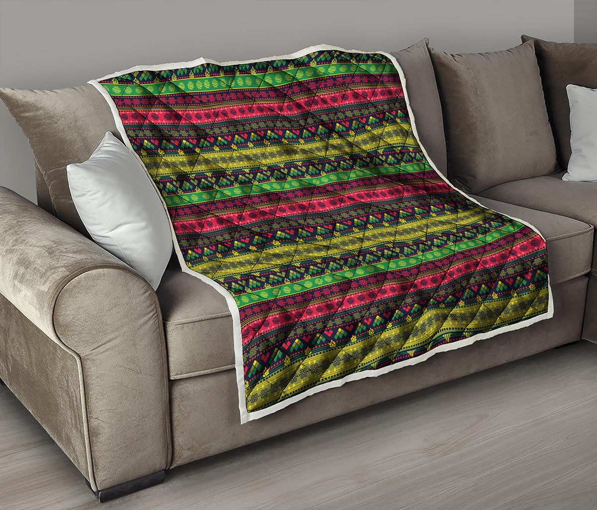 Native Indian Tribal Pattern Print Quilt