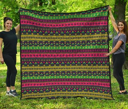Native Indian Tribal Pattern Print Quilt