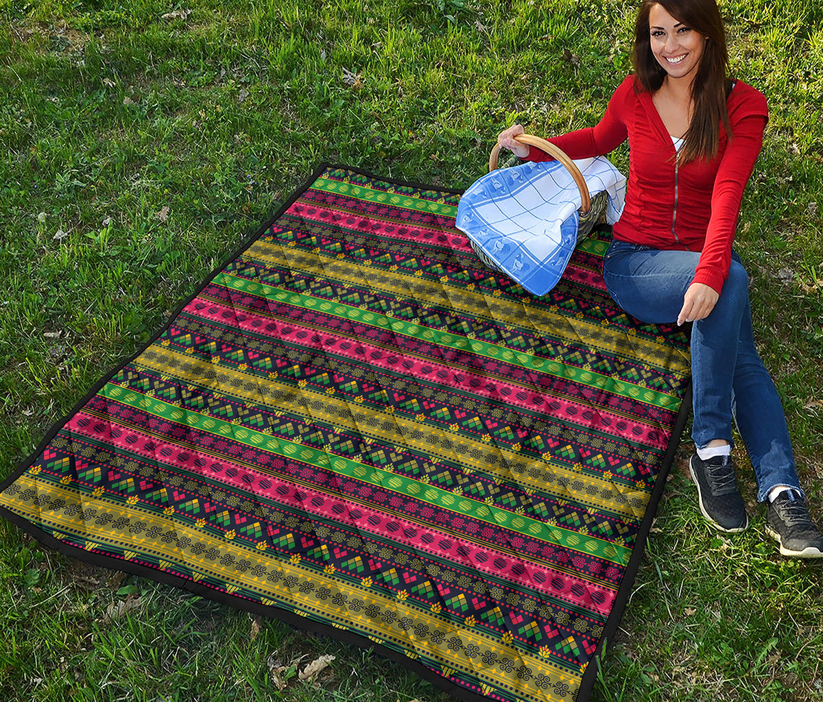 Native Indian Tribal Pattern Print Quilt