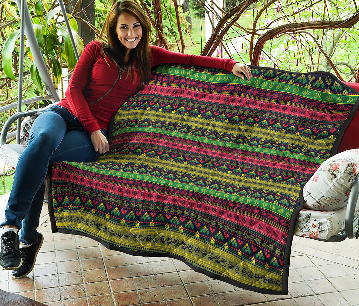 Native Indian Tribal Pattern Print Quilt