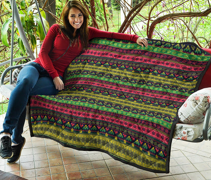 Native Indian Tribal Pattern Print Quilt
