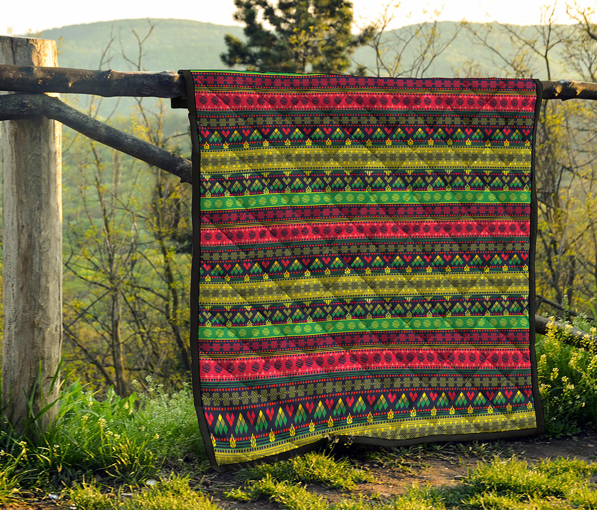 Native Indian Tribal Pattern Print Quilt