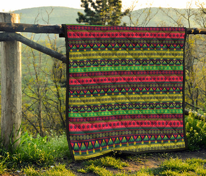 Native Indian Tribal Pattern Print Quilt