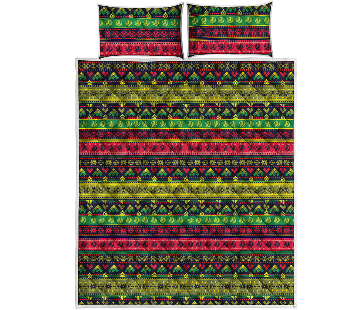 Native Indian Tribal Pattern Print Quilt Bed Set