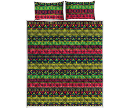 Native Indian Tribal Pattern Print Quilt Bed Set