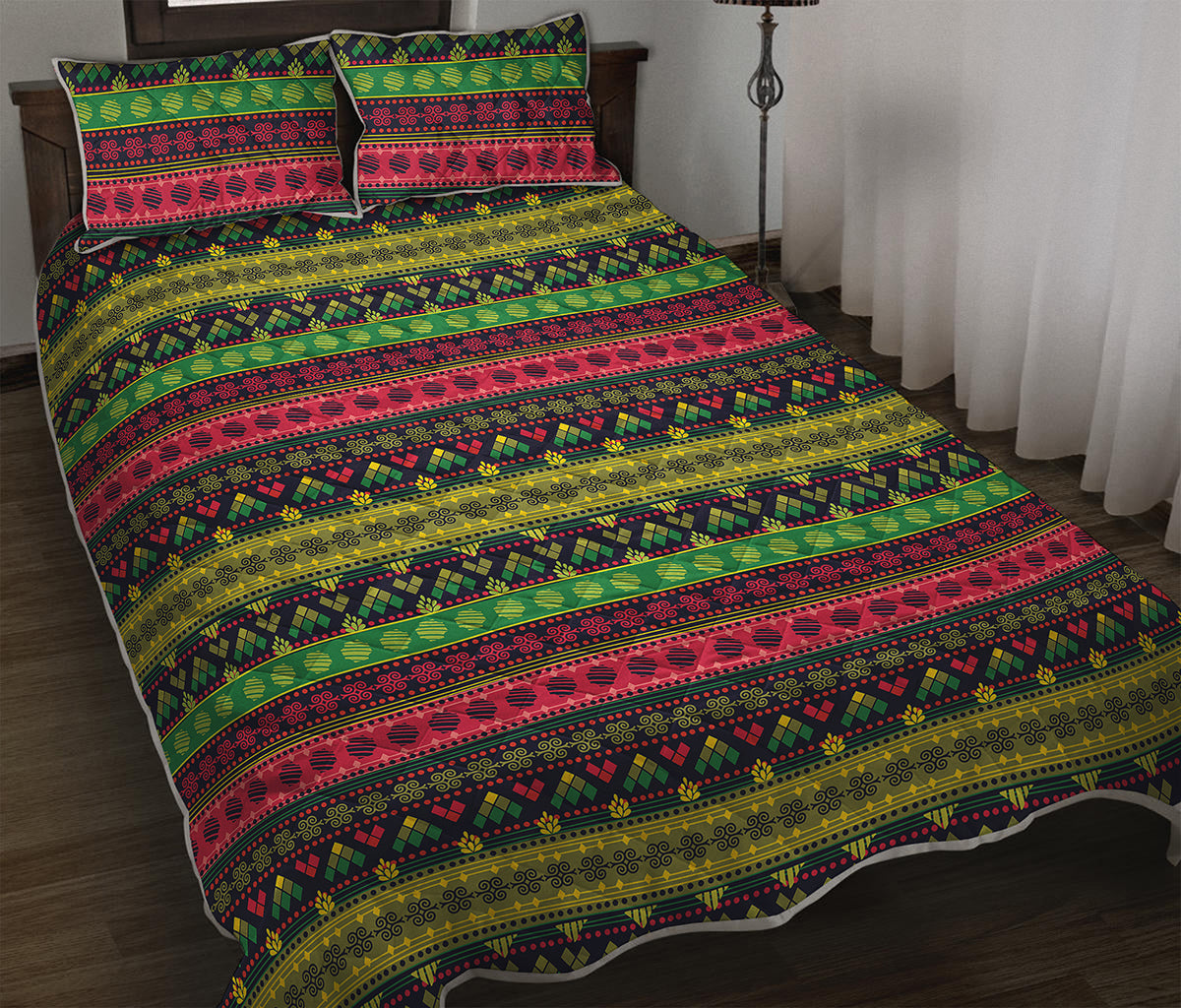 Native Indian Tribal Pattern Print Quilt Bed Set