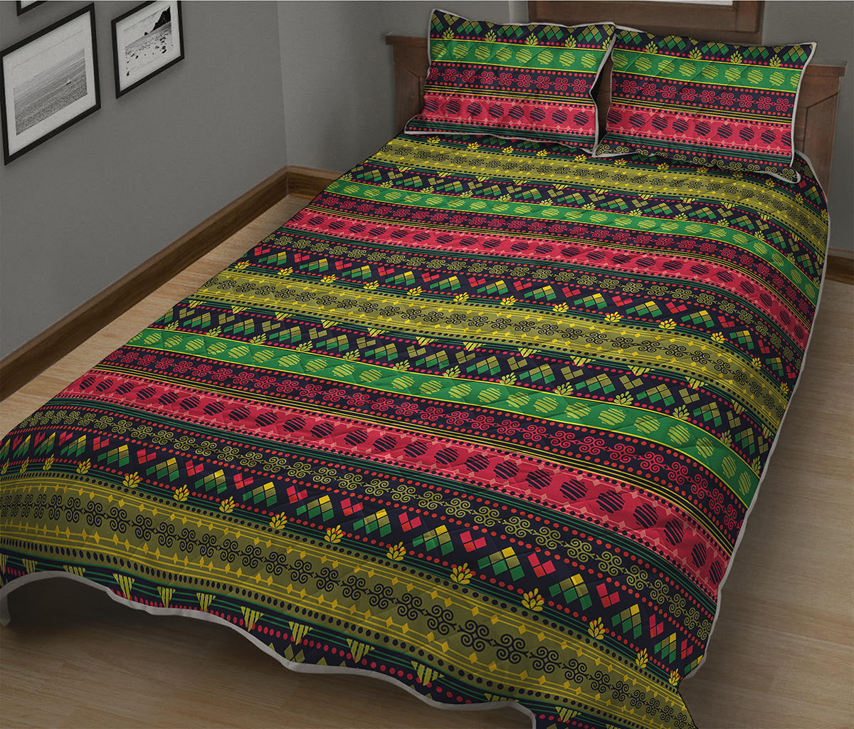 Native Indian Tribal Pattern Print Quilt Bed Set