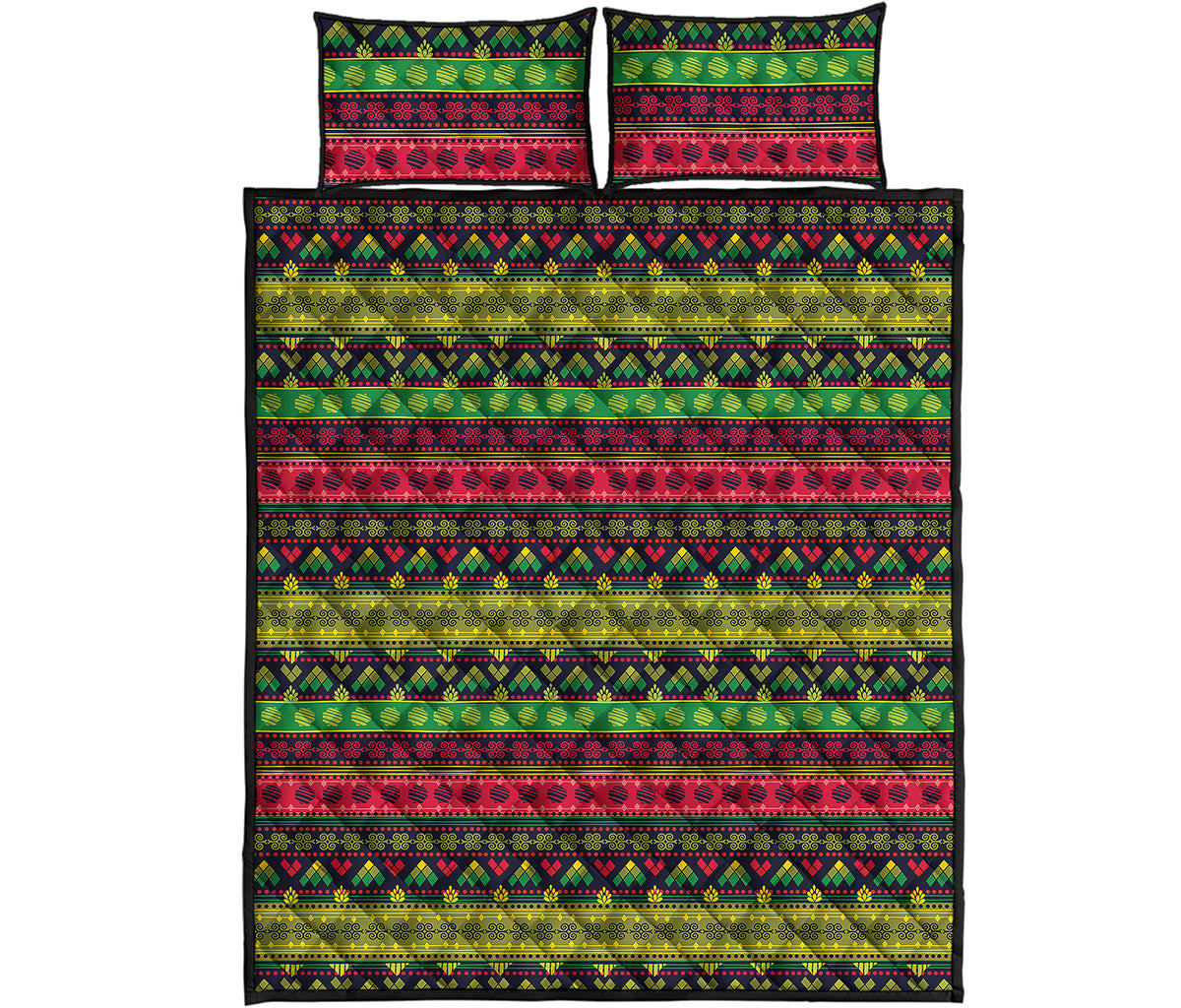 Native Indian Tribal Pattern Print Quilt Bed Set