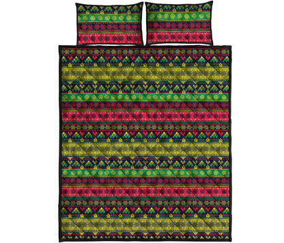 Native Indian Tribal Pattern Print Quilt Bed Set