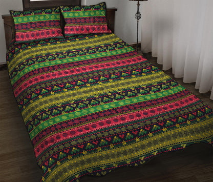 Native Indian Tribal Pattern Print Quilt Bed Set