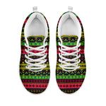 Native Indian Tribal Pattern Print White Sneakers