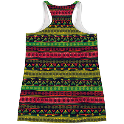 Native Indian Tribal Pattern Print Women's Racerback Tank Top