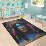 Native Indian Woman Portrait Print Area Rug