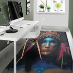 Native Indian Woman Portrait Print Area Rug