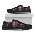 Native Indian Woman Portrait Print Black Low Top Sneakers