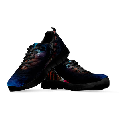 Native Indian Woman Portrait Print Black Sneakers