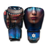 Native Indian Woman Portrait Print Boxing Gloves
