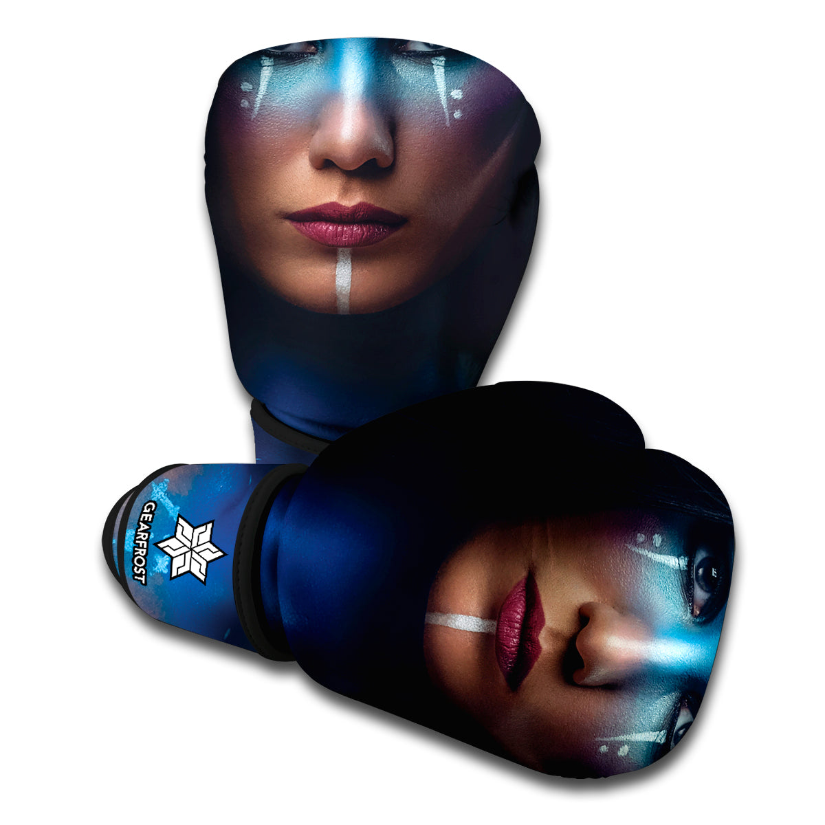 Native Indian Woman Portrait Print Boxing Gloves