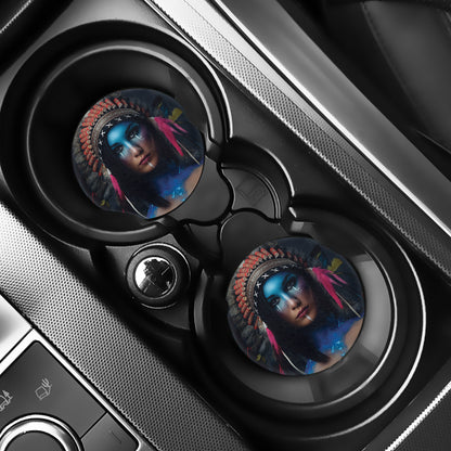 Native Indian Woman Portrait Print Car Coasters